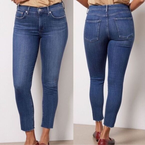 Agolde Sophie Crop Raw Hem Jeans Women’s 28 - Picture 1 of 6